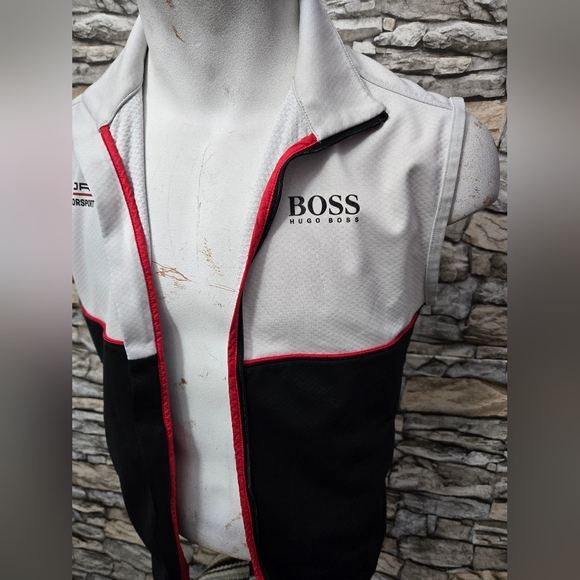 Hugo Boss Black and White Vest with Red Trim - Picture 1 of 6